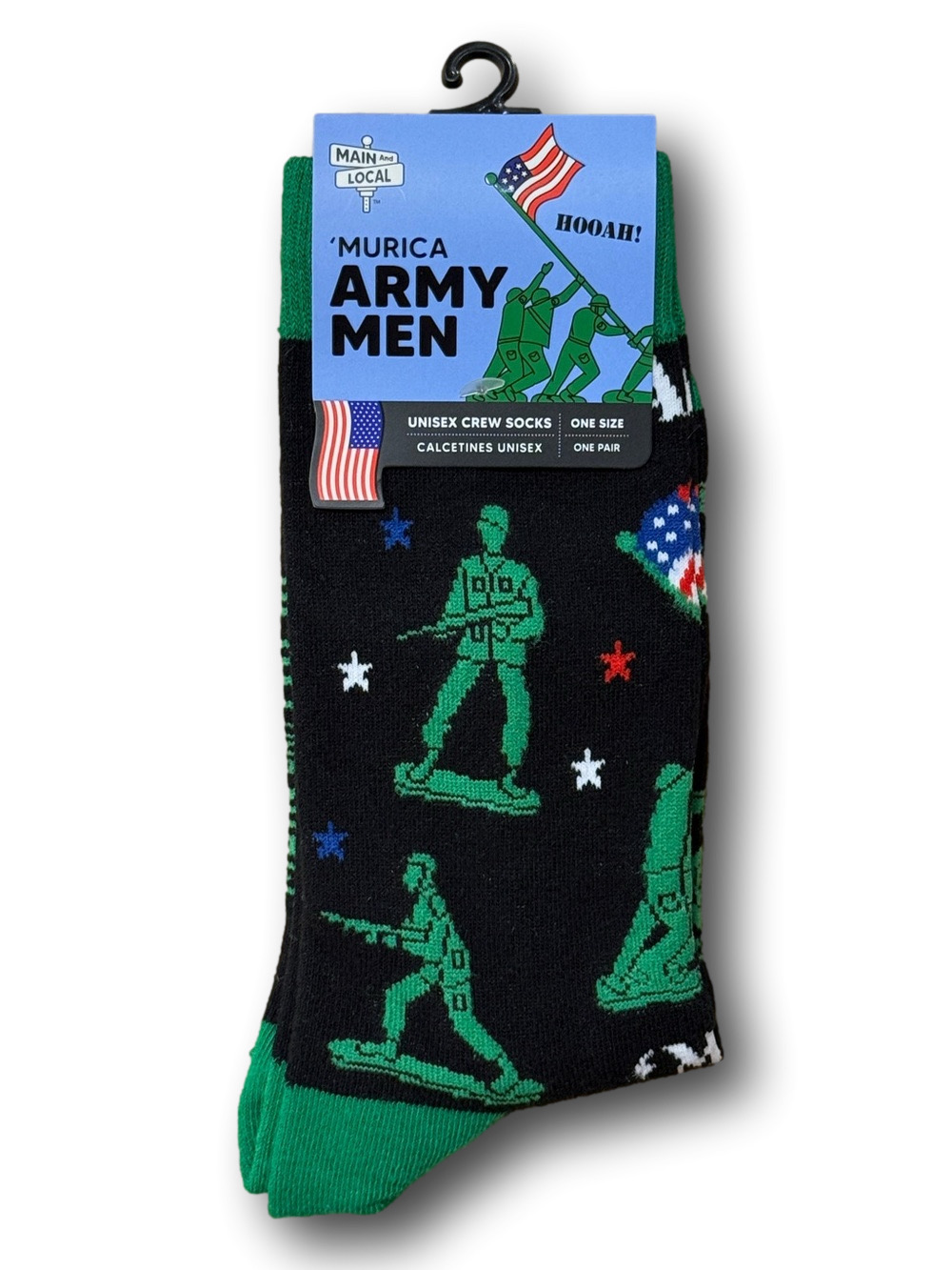 3/$18 Patriotic Army Men "Murica" Funny Novelty Crew Socks - NWT